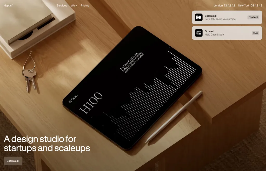 Website built with Framer, showcase example 1