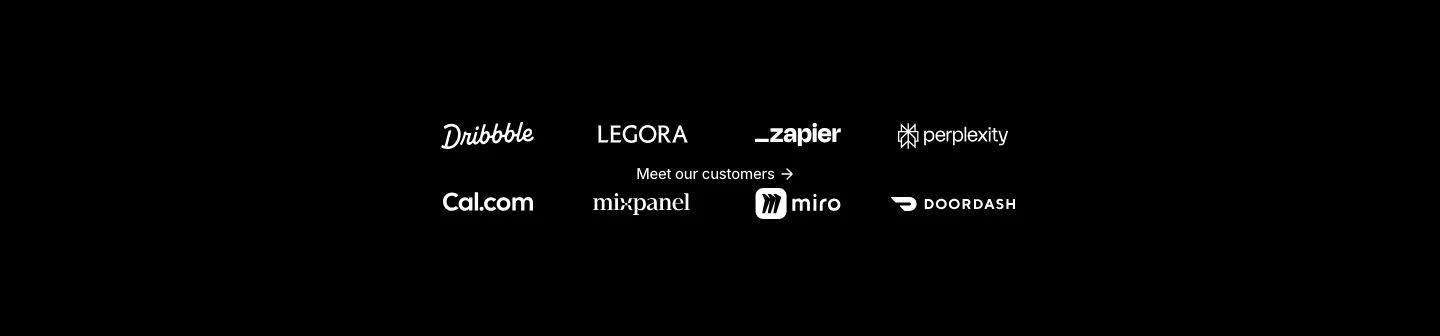 Logos of companies using Framer: Dribbble, Legora, Zapier, Perplexity, Cal.com, Mixpanel, Miro, DoorDash