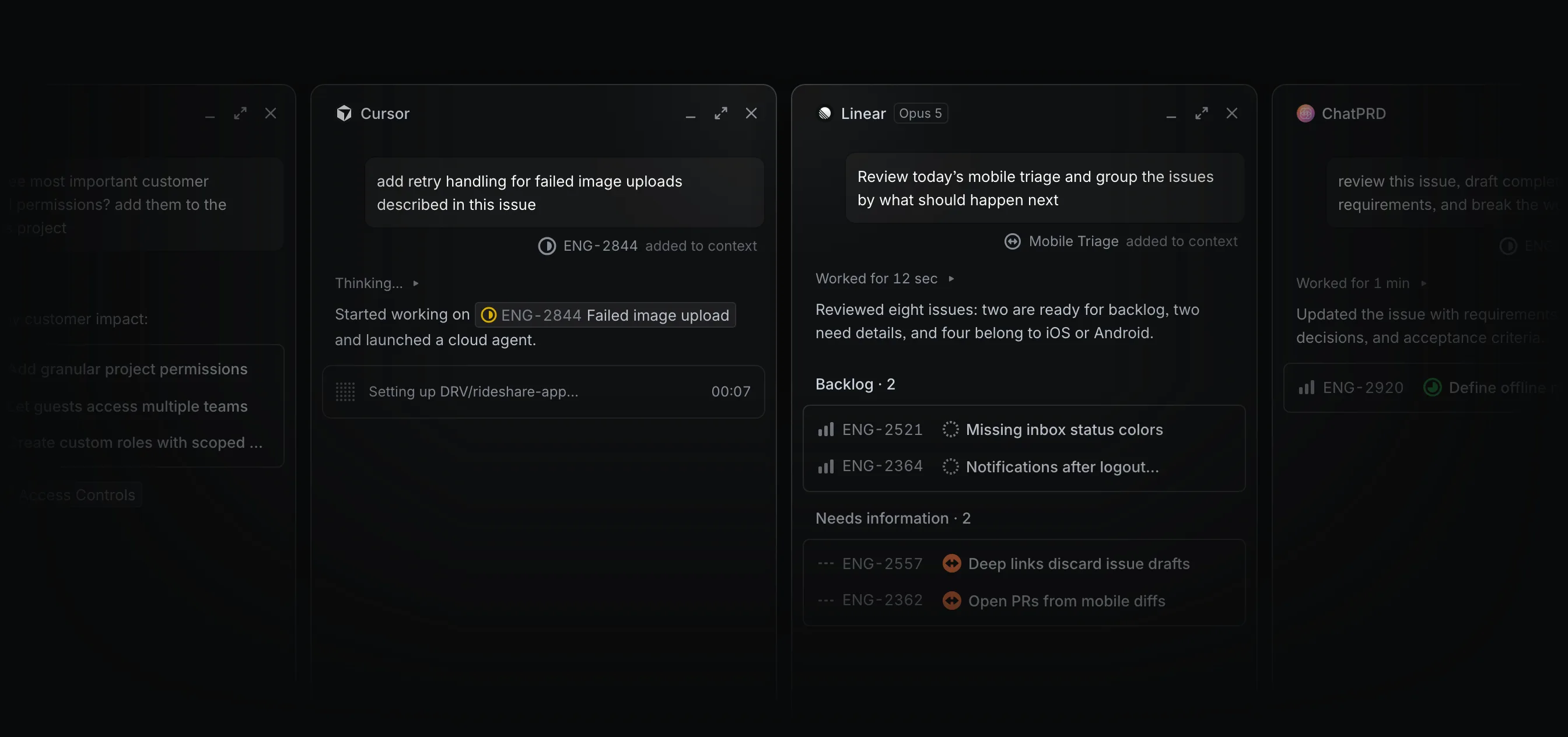 AI and automations product screenshot