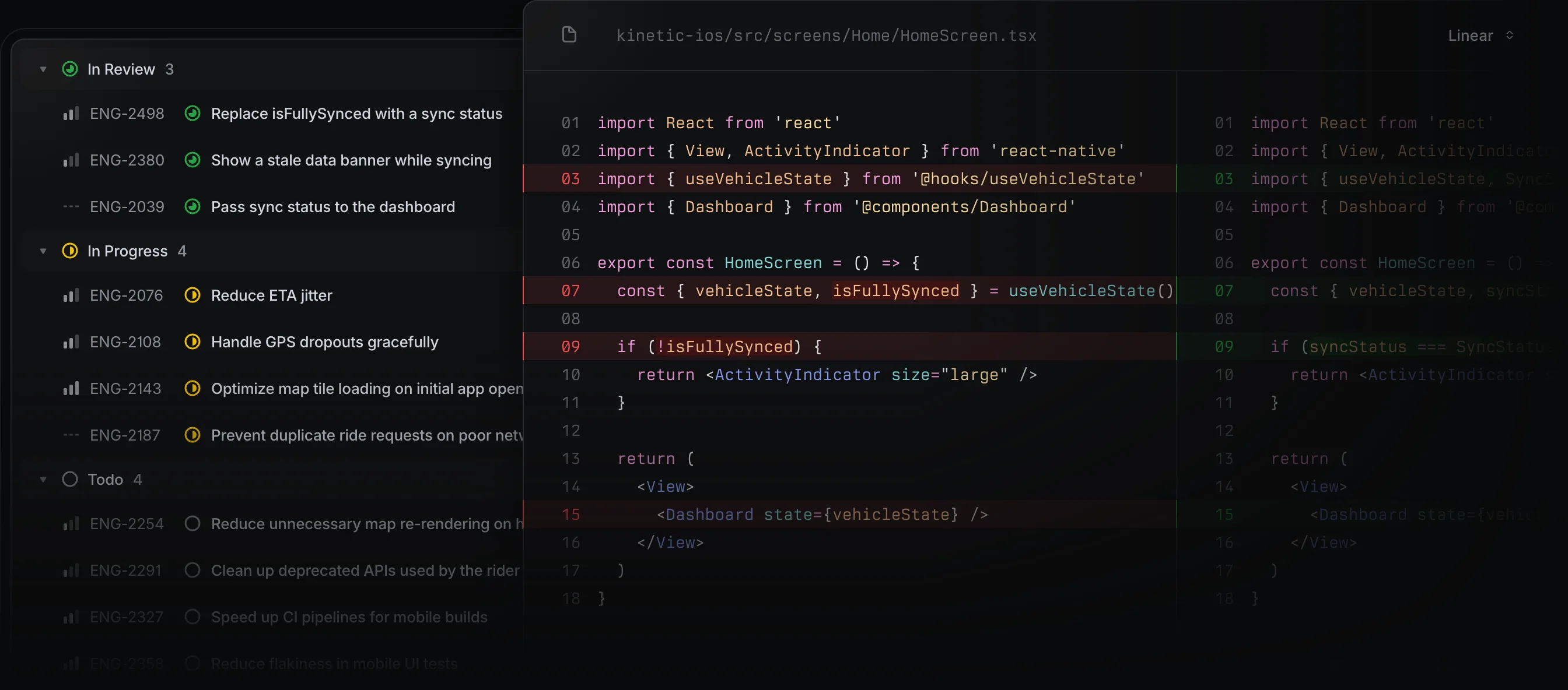 Build, review, and ship product screenshot