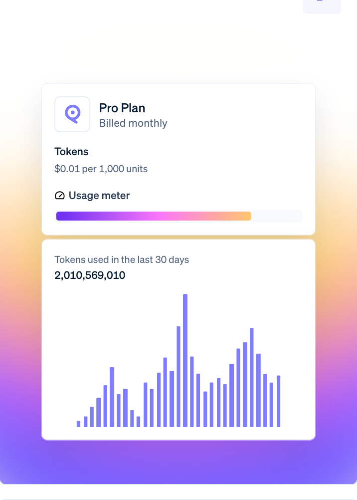 Billing dashboard